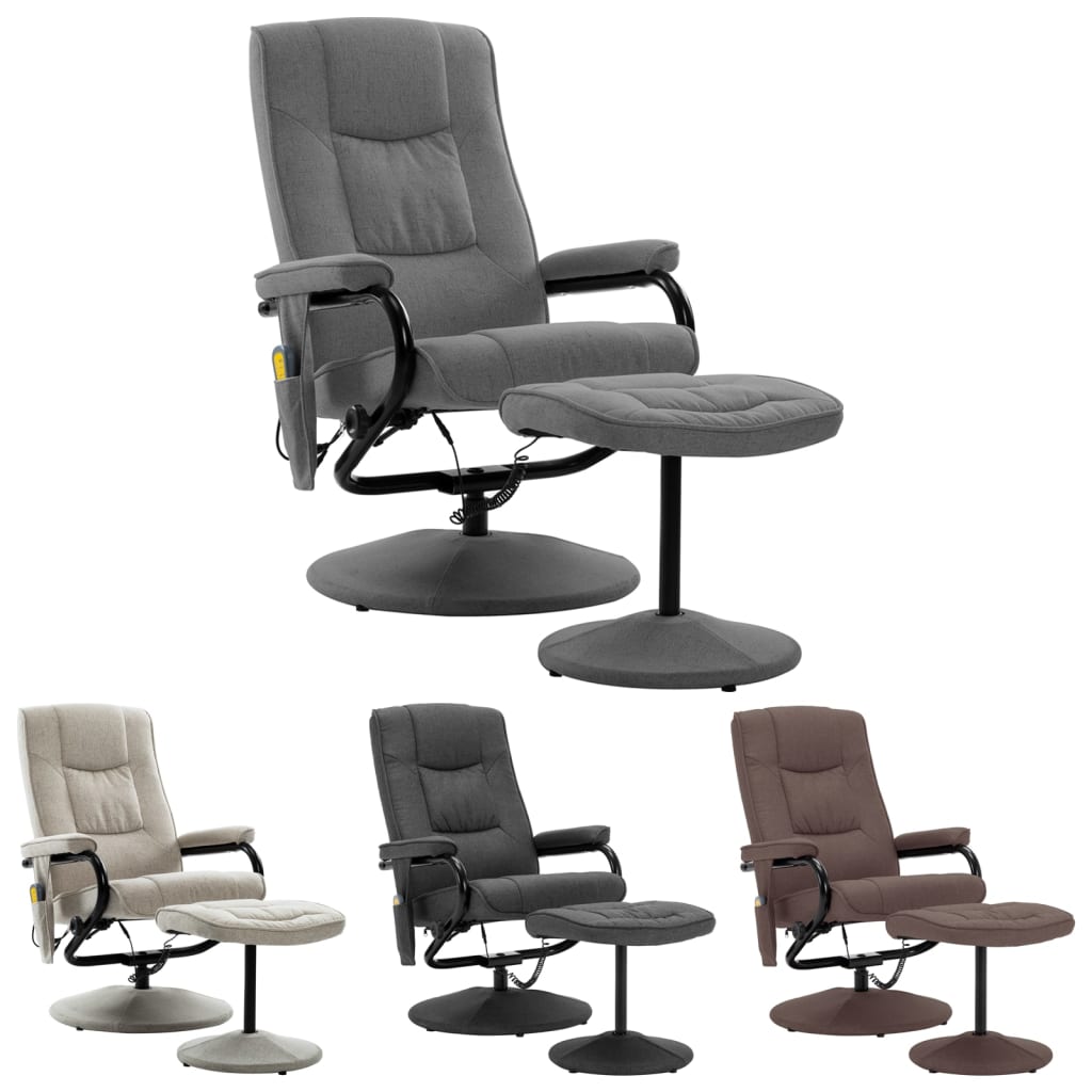 vidaXL Swivel Recliner Accent Recliner Armchair for Home Theater Cinema Fabric-3