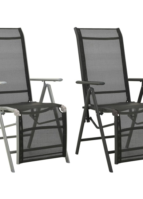 vidaXL Outdoor Recliner Chairs Patio Reclining Chair Textilene and Aluminum-5