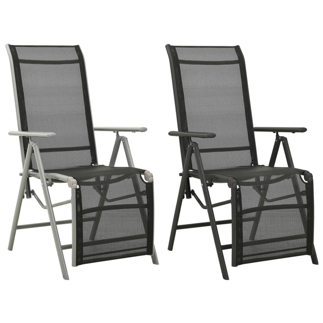 vidaXL Outdoor Recliner Chairs Patio Reclining Chair Textilene and Aluminum-5