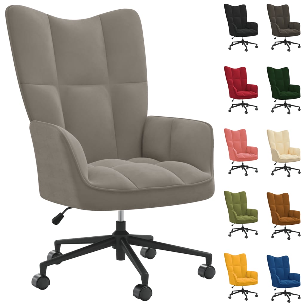 vidaXL Relaxing Chair Accent Swivel Armchair Living Room Furniture Velvet-5