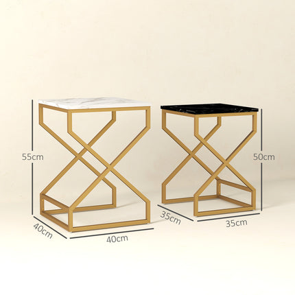Set of Two Marble-Effect Nesting Tables-2